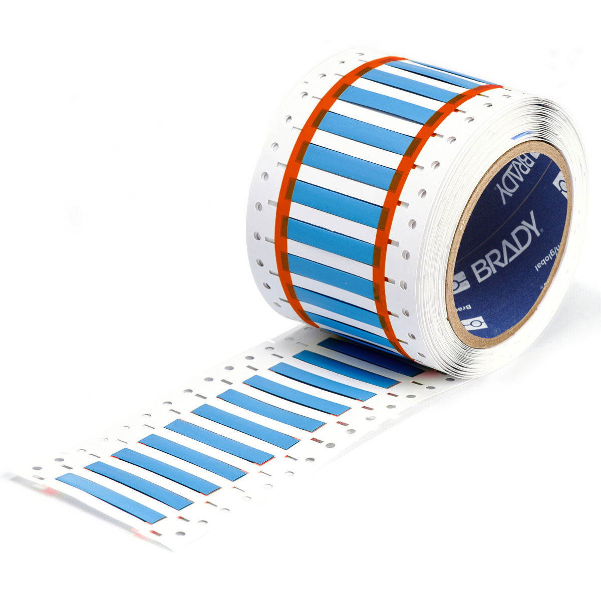 Etiquetas termocontráctiles PermaSleeve para alambres y cables, 3/16" diá., para impresoras con núcleo de 3" - 2", azul, de una cara