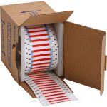 Etiquetas termocontráctiles PermaSleeve para alambres y cables, 3/32" diá., para impresoras con núcleo de 3" - 2", rojo, de una cara