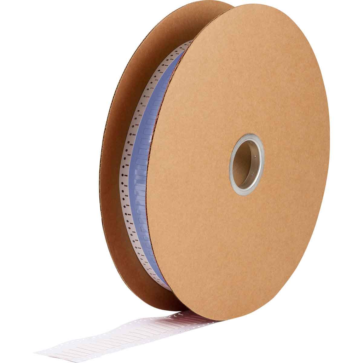 Etiquetas termocontráctiles PermaSleeve para alambres y cables, 1/8" diá., para impresoras con núcleo de 3" - 2", blanco, de doble cara