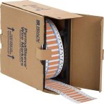 Etiquetas termocontráctiles PermaSleeve para alambres y cables, 3/8" diá., para impresoras con núcleo de 3" - 1", anaranjado, de una cara