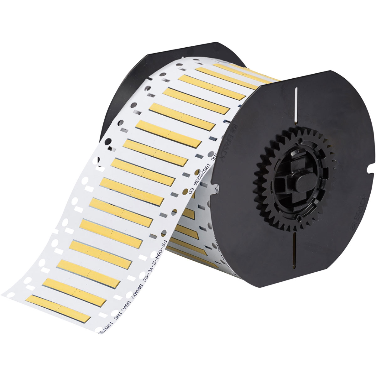 Etiquetas termocontráctiles PermaSleeve para alambres y cables, de un lado, para impresoras B33 - 0.125" diá. x 1", amarillo