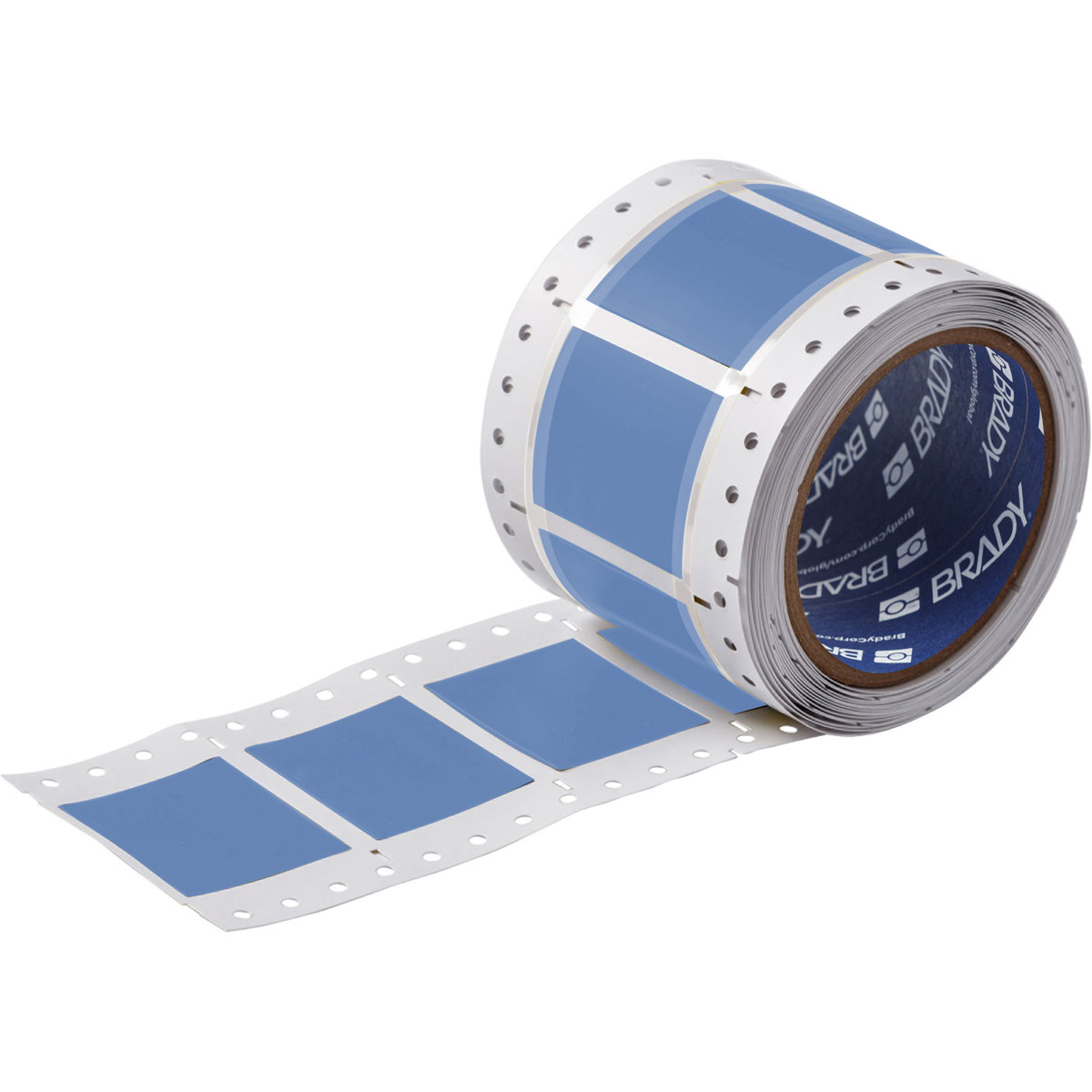 Etiquetas termocontráctiles PermaSleeve para alambres y cables, 1" diá.,  para impresoras con núcleo de 3" - 2", azul, de una cara