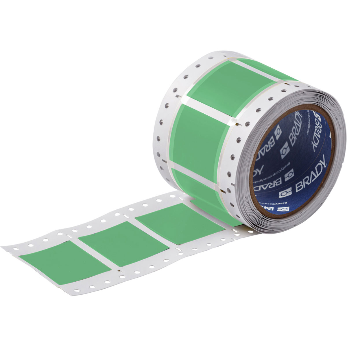 Etiquetas termocontráctiles PermaSleeve para alambres y cables, 1-1/2" diá.,  para impresoras con núcleo de 3" - 2", verde, de una cara