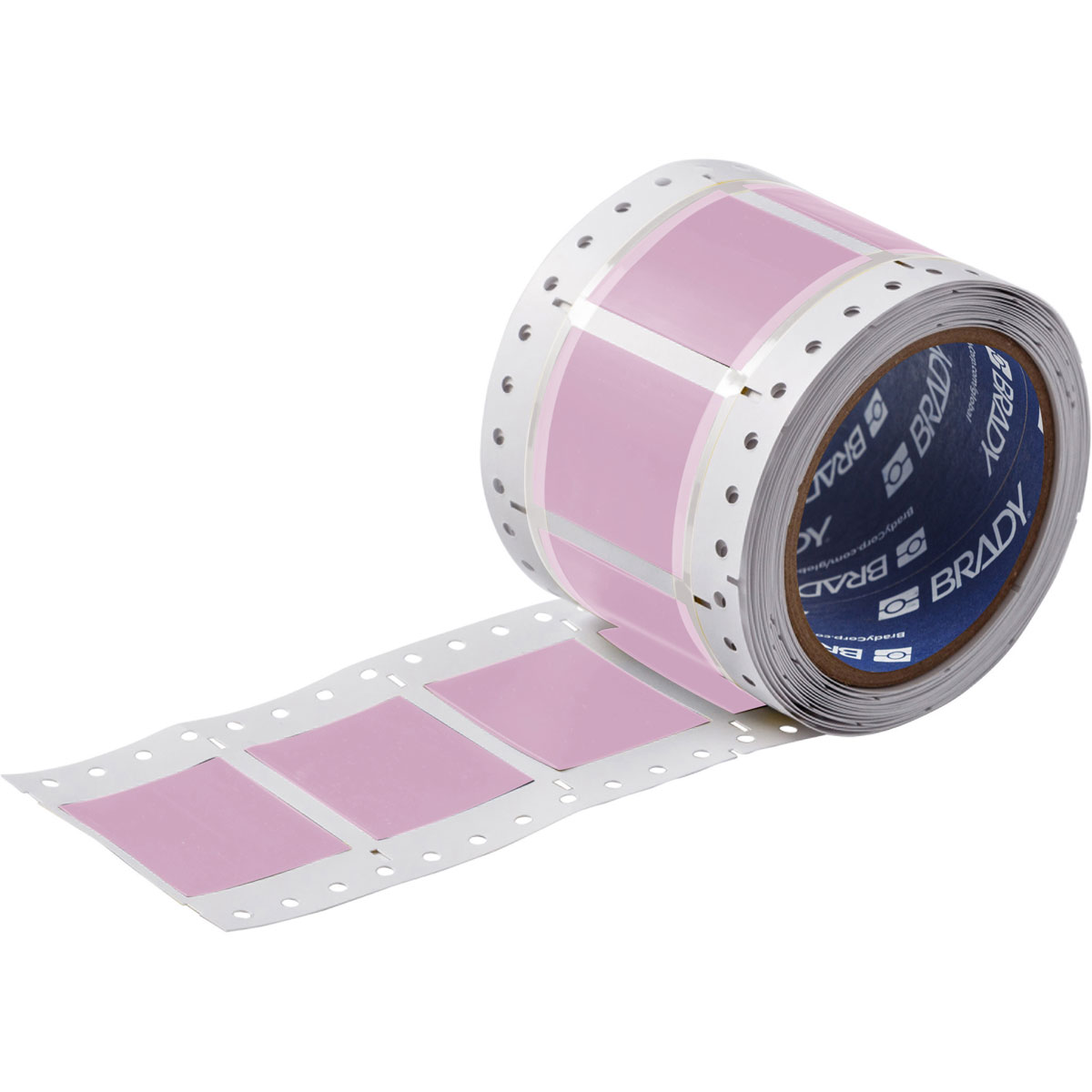 Etiquetas termocontráctiles PermaSleeve para alambres y cables, 1-1/2" diá.,  para impresoras con núcleo de 3" - 2", rosa, de una cara