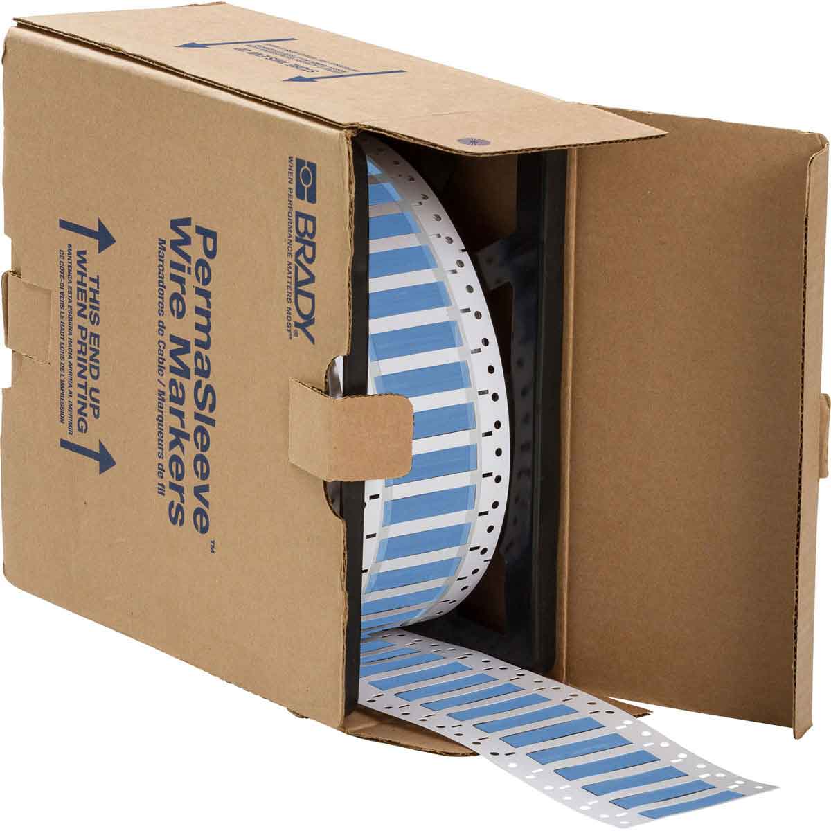 Etiquetas termocontráctiles de poliolefina PermaSleeve Heatex con núcleo de 3" para marcaje de alambre de calibre 12 a 8