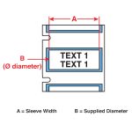 Etiquetas PermaSleeve termocontráctiles resistentes a fluidos para alambres y cable, para impresoras M7 - 0.75" Dia. x 1", blanco