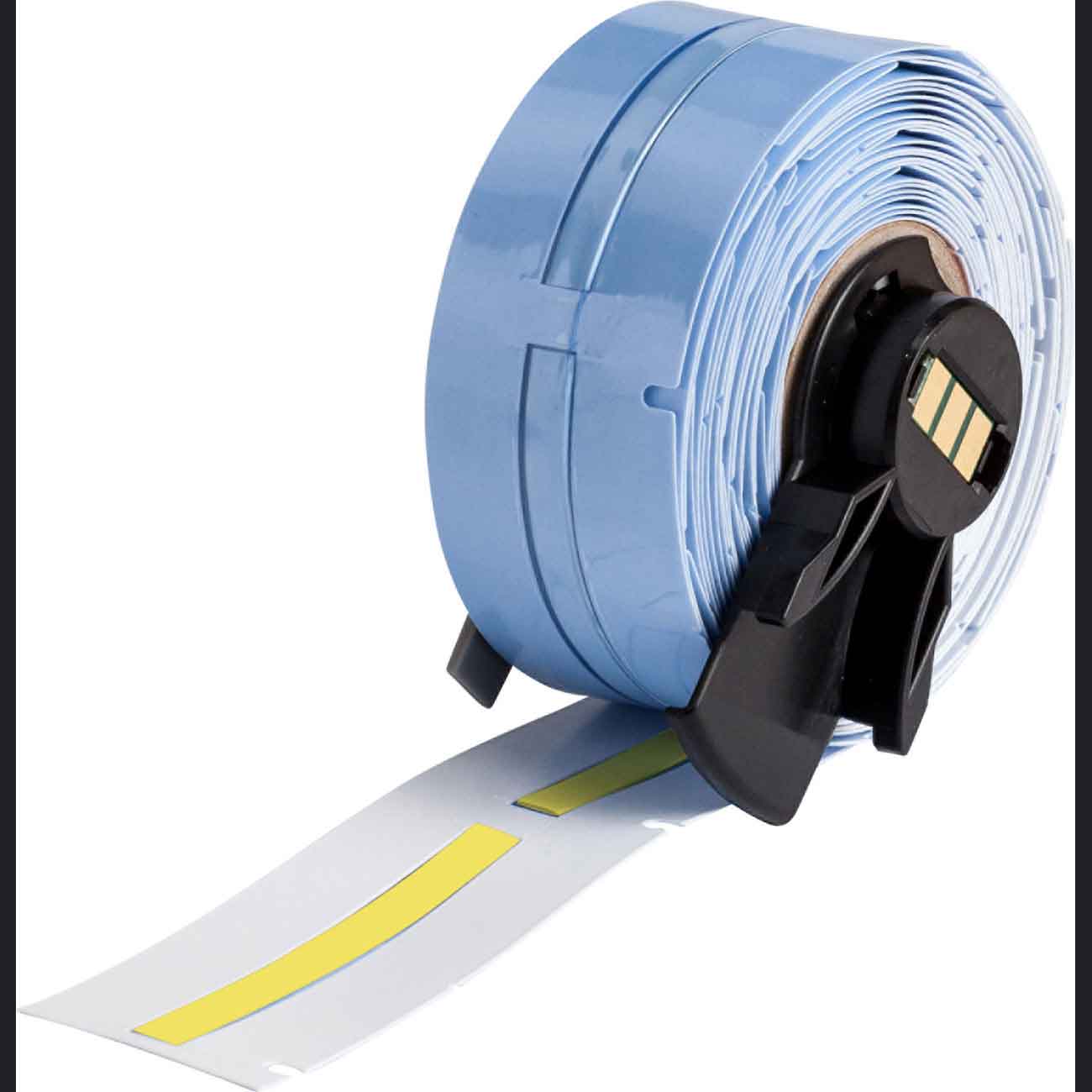 Etiquetas termocontráctiles PermaSleeve para alambres y cables, giradas en la base, para impresoras M6 M7 - 0.094" Dia. x 2", amarillo