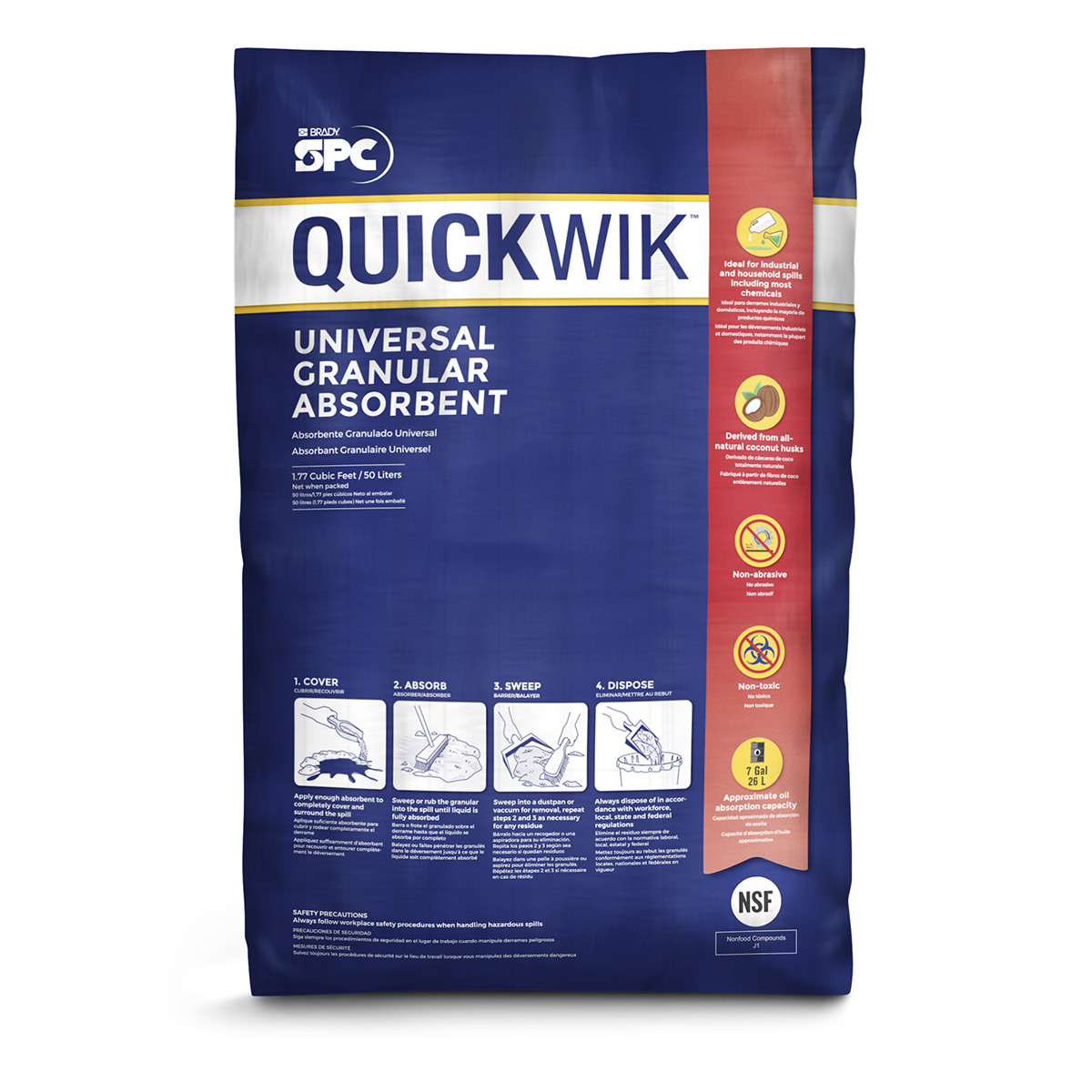 QUICKWIK Bolsa de 20 libras de absorbente granular, tarima de 48